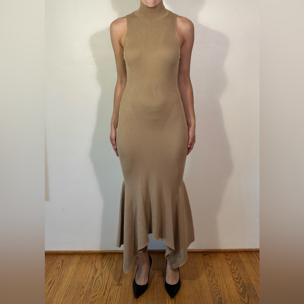 Anthropologie Tan Sweater Mermaid Dress - Medium